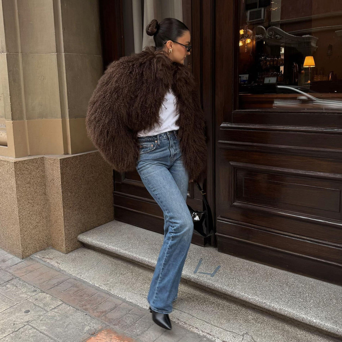 Manteau douillet en fausse fourrure Liza
