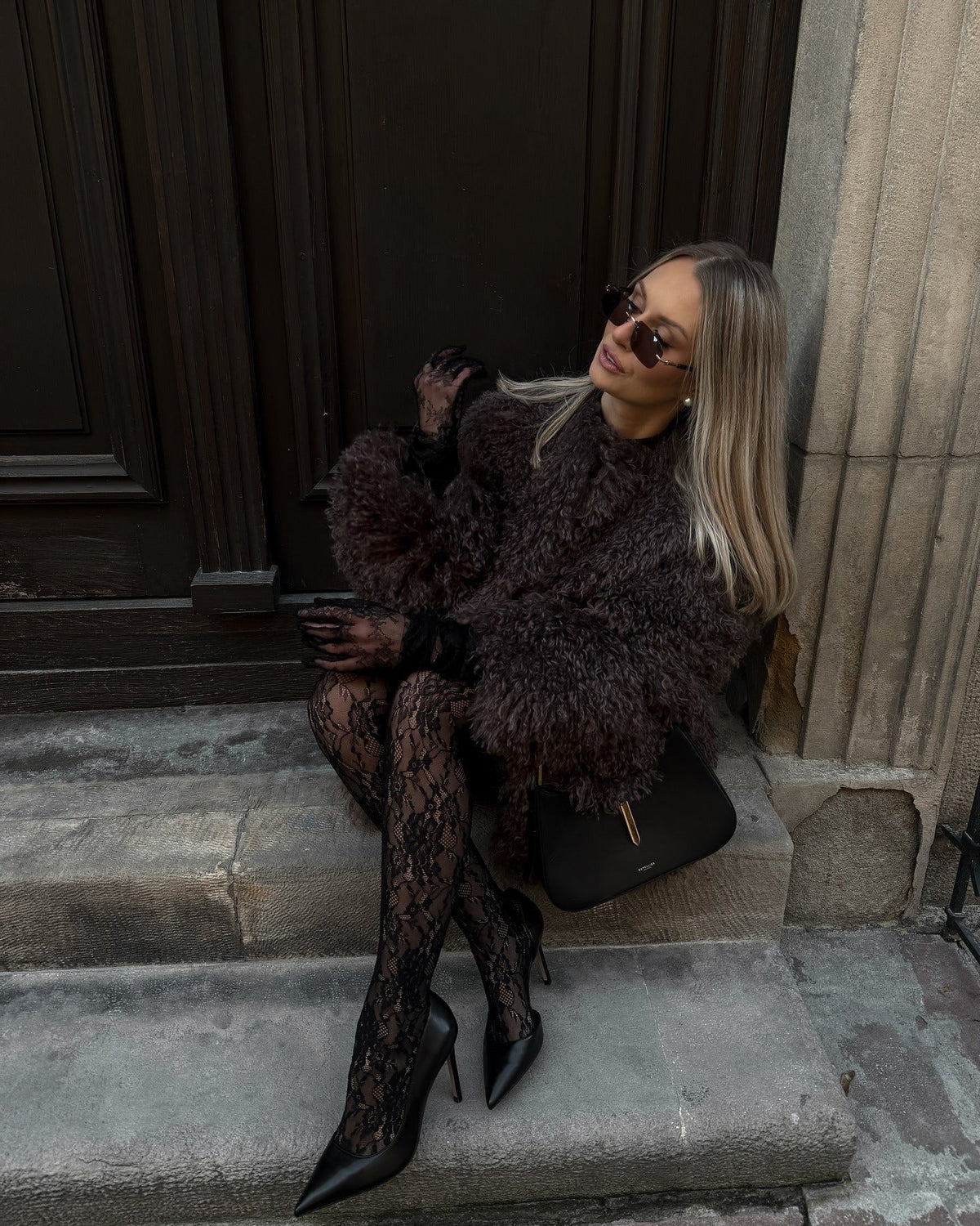 Manteau douillet en fausse fourrure Liza