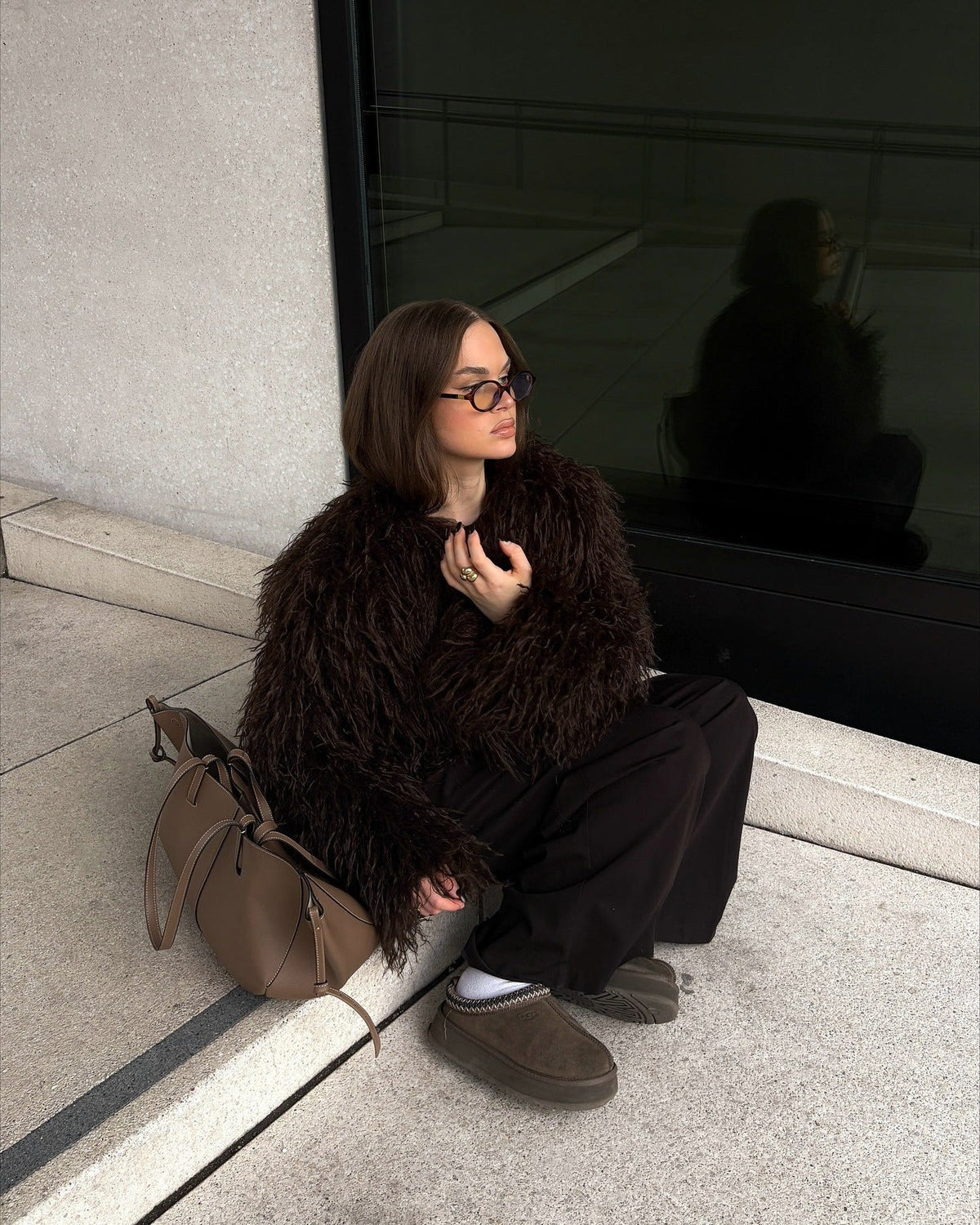 Manteau douillet en fausse fourrure Liza