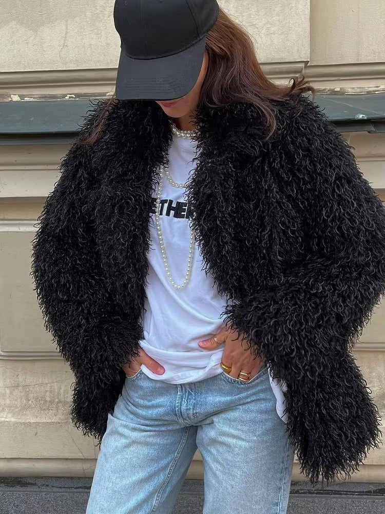 Manteau douillet en fausse fourrure Liza