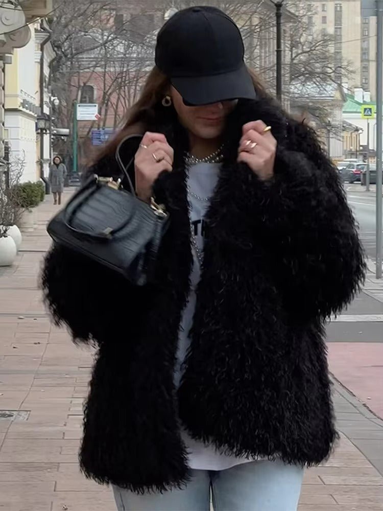 Manteau douillet en fausse fourrure Liza