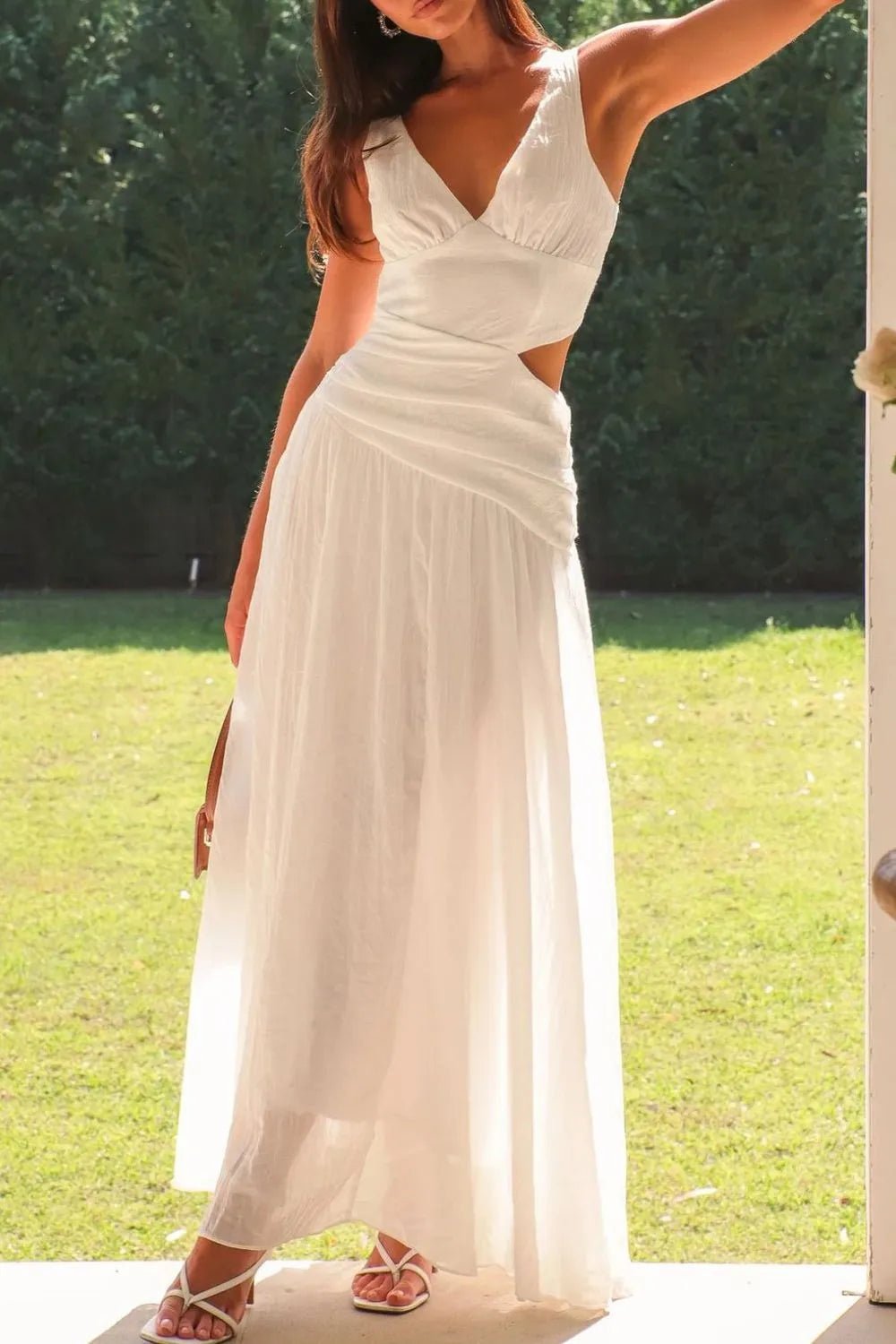 Robe longue Lolita froncée à découpes