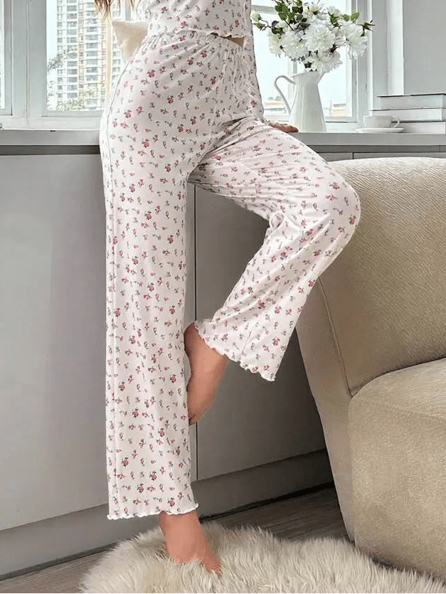 Ensemble de pyjama fleuri à manches longues