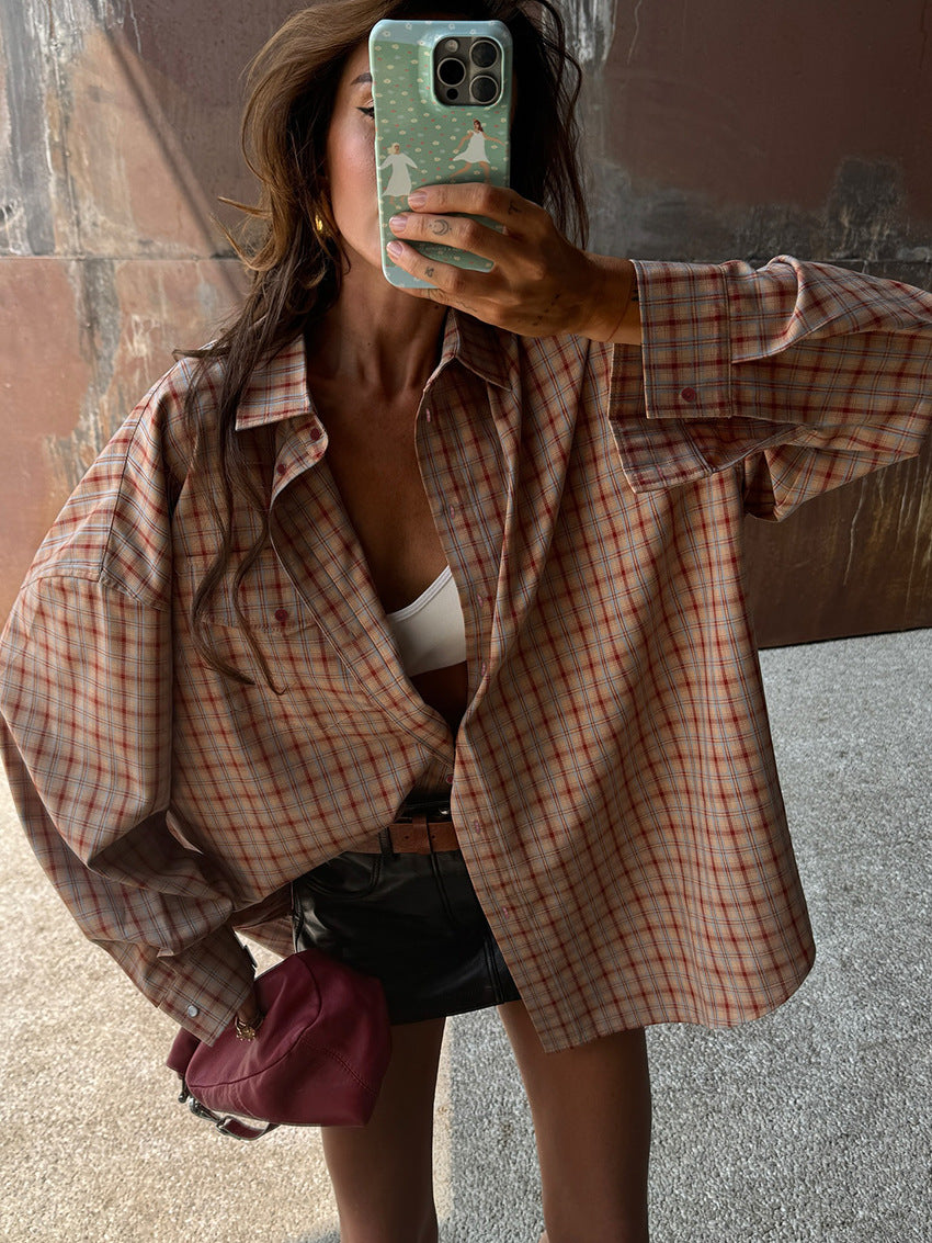 Chemise oversize à carreaux Fenna