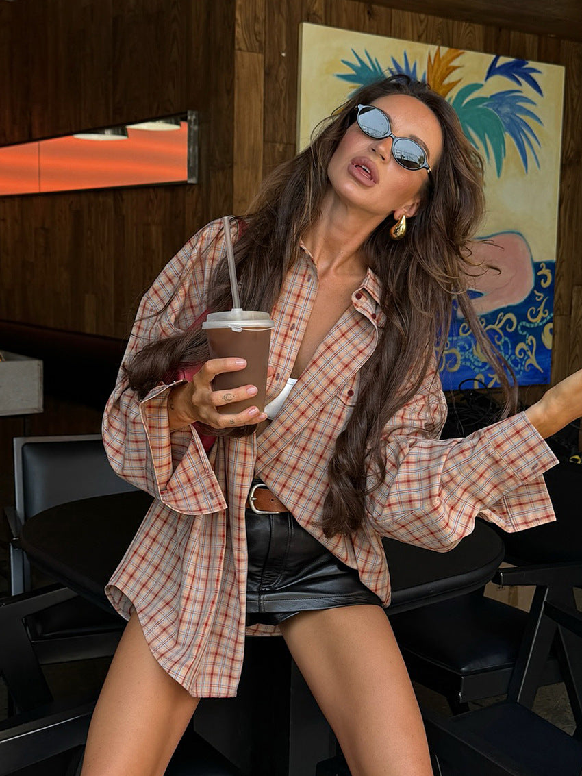Chemise oversize à carreaux Fenna