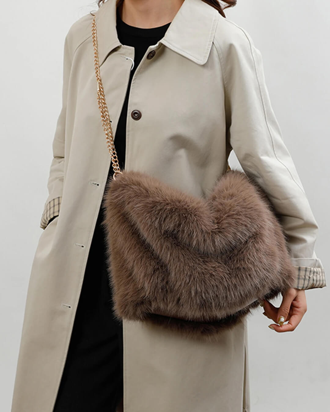 Sac cabas Loreen en fausse fourrure