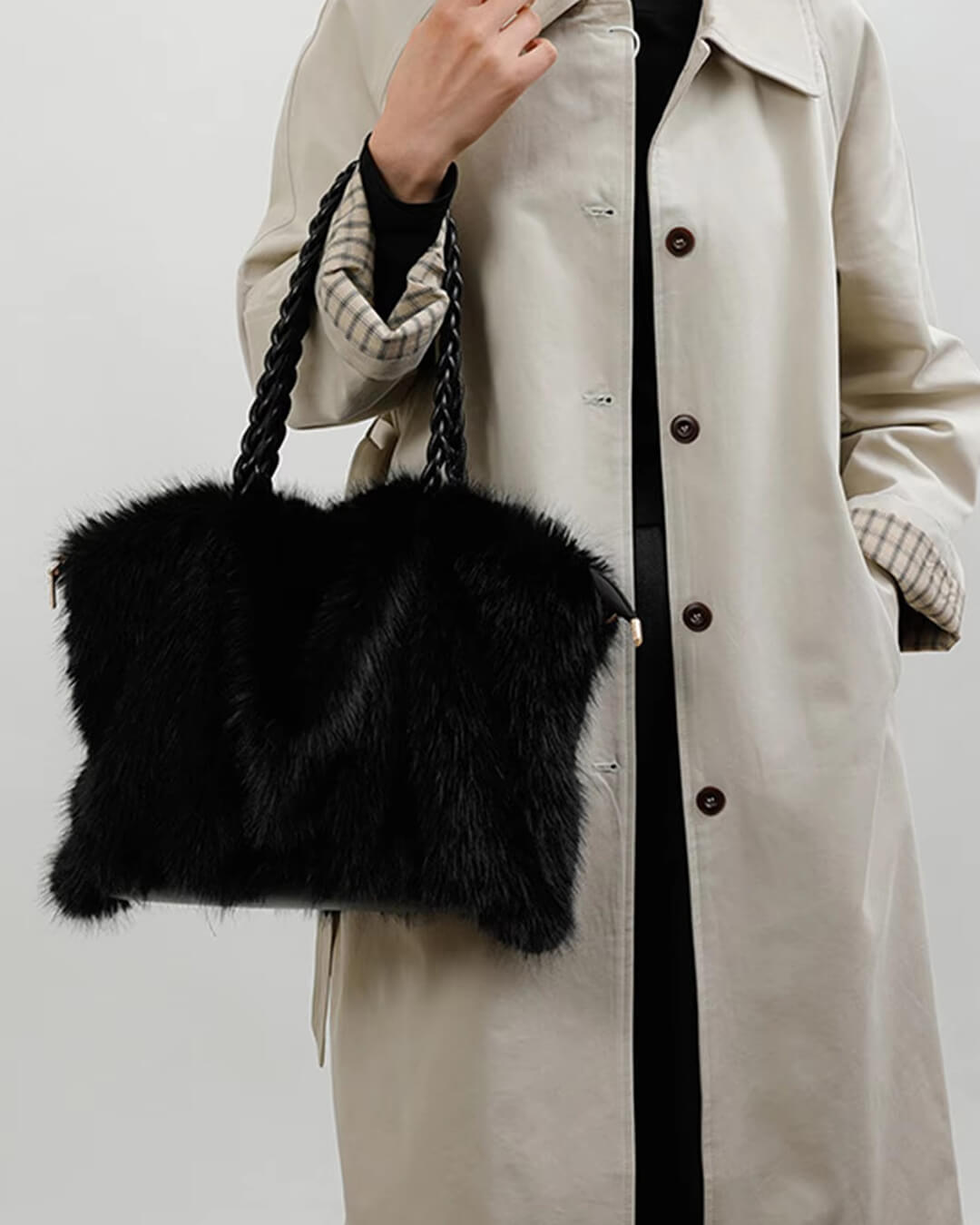 Sac cabas Loreen en fausse fourrure