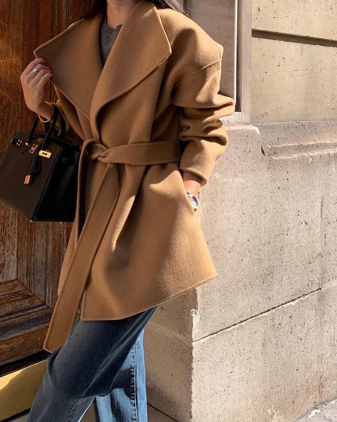 Manteau portefeuille ceinturé Lorelie