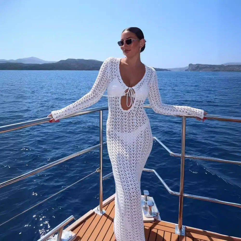 Robe de plage en crochet ajouré Lori