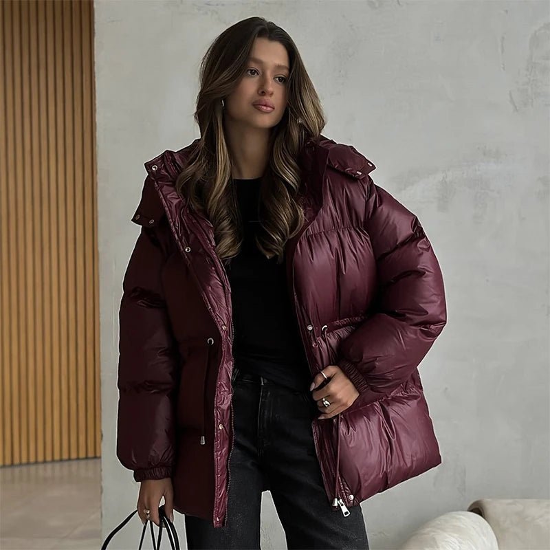Manteau matelassé Lorie à capuche et cordon de serrage