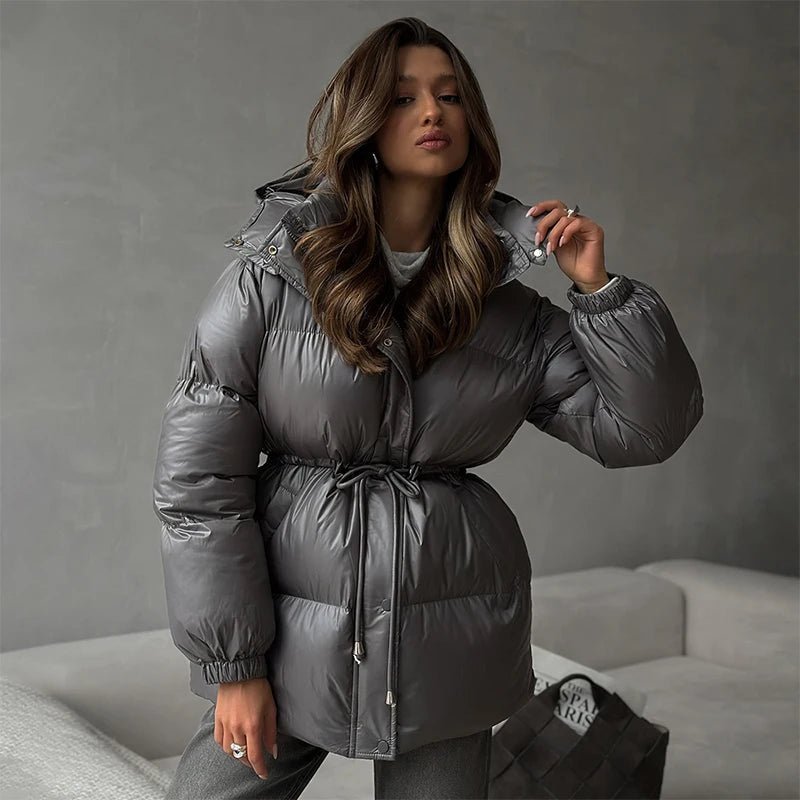 Manteau matelassé Lorie à capuche et cordon de serrage