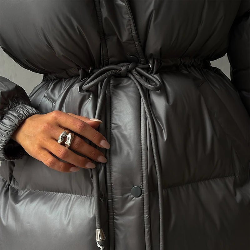 Manteau matelassé Lorie à capuche et cordon de serrage