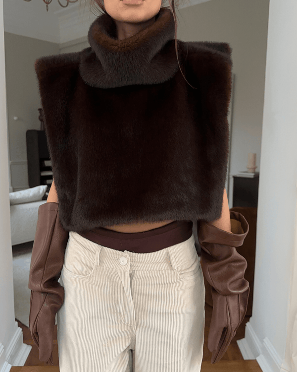 Gilet à col roulé en fausse fourrure Lorna