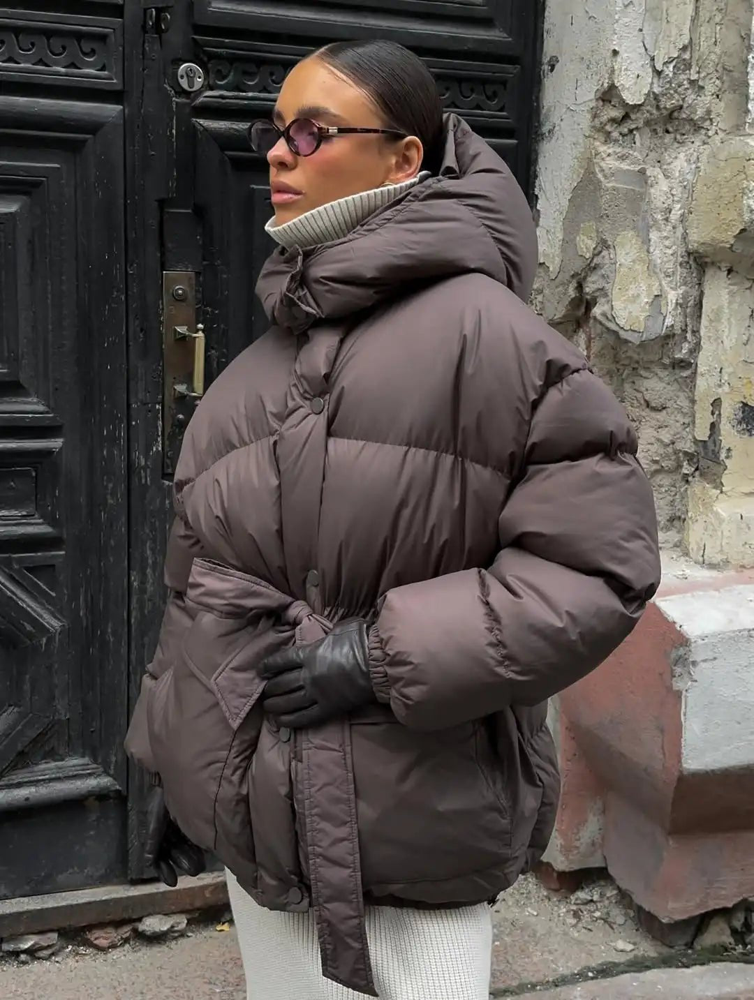 Manteau à capuche Lorna à lacets