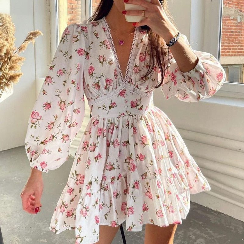 Lottie Floral Lace Mini Dress
