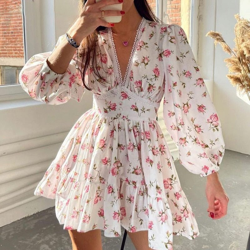 Lottie Floral Lace Mini Dress