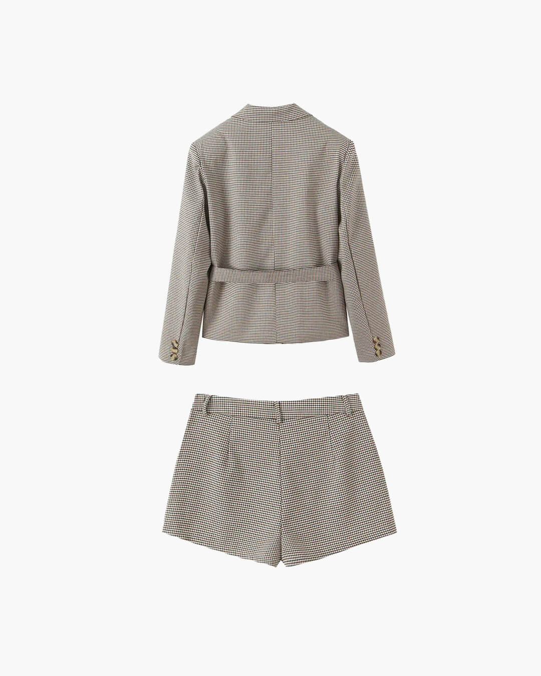Combinaison-short Lucy pied-de-poule avec ceinture