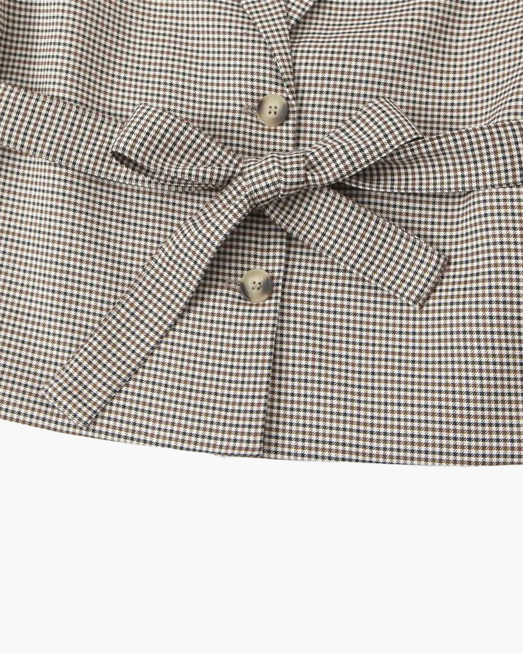 Combinaison-short Lucy pied-de-poule avec ceinture