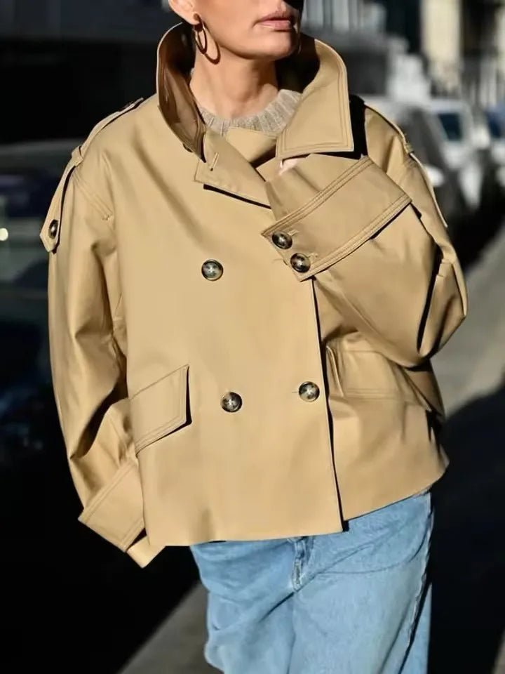 Trench-coat court à col montant Lucy
