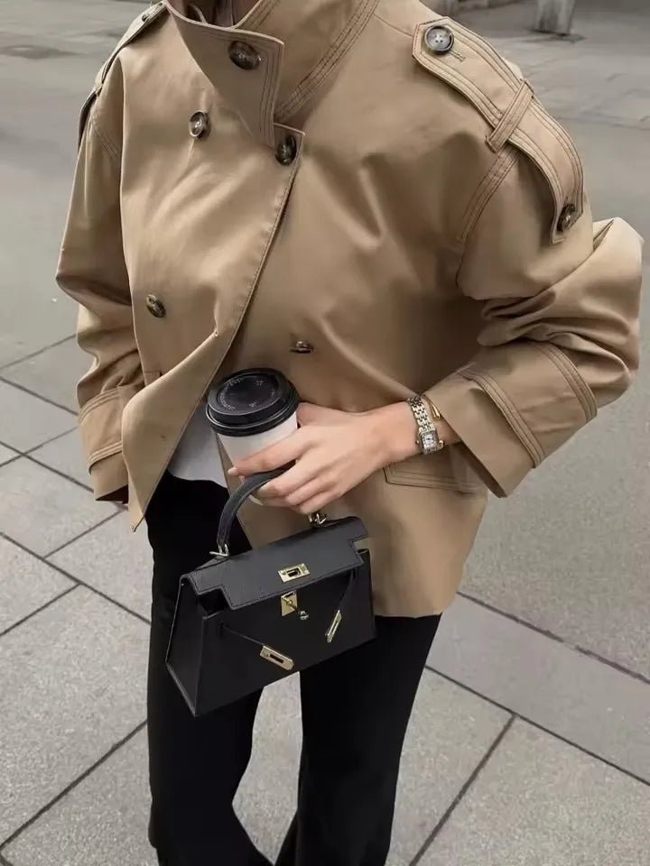 Trench-coat court à col montant Lucy