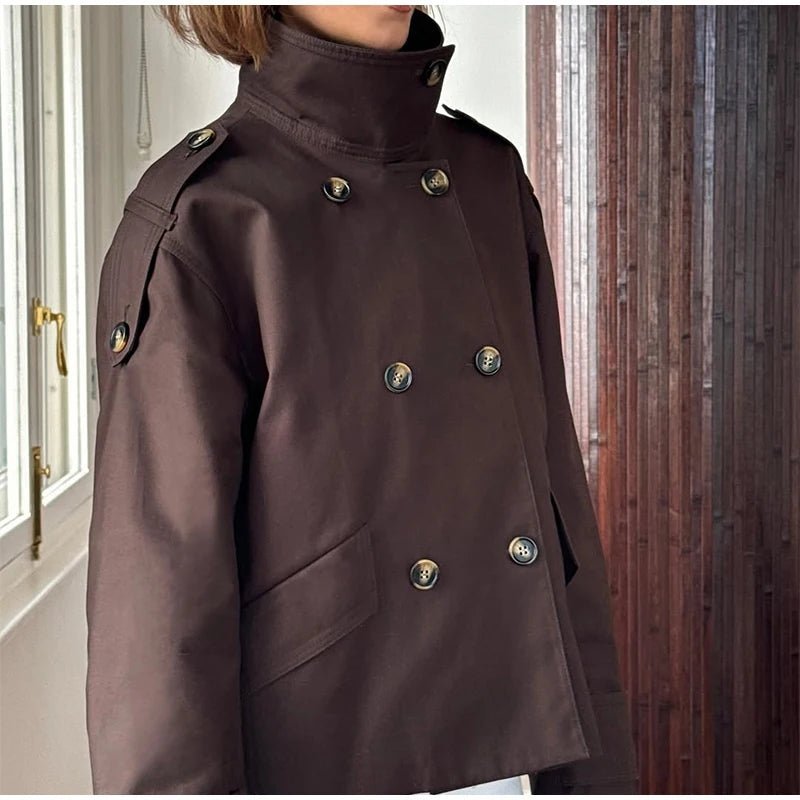 Trench-coat court à col montant Lucy