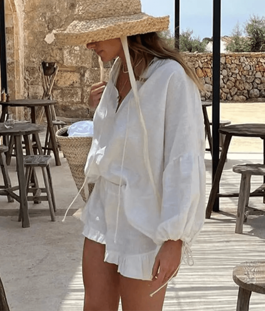 Ensemble Luna à manches longues et short à volants
