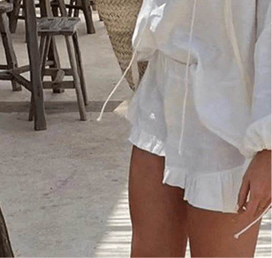 Ensemble Luna à manches longues et short à volants