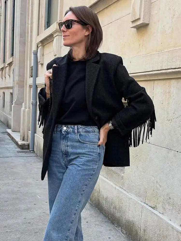 Veste blazer à franges Marcelle