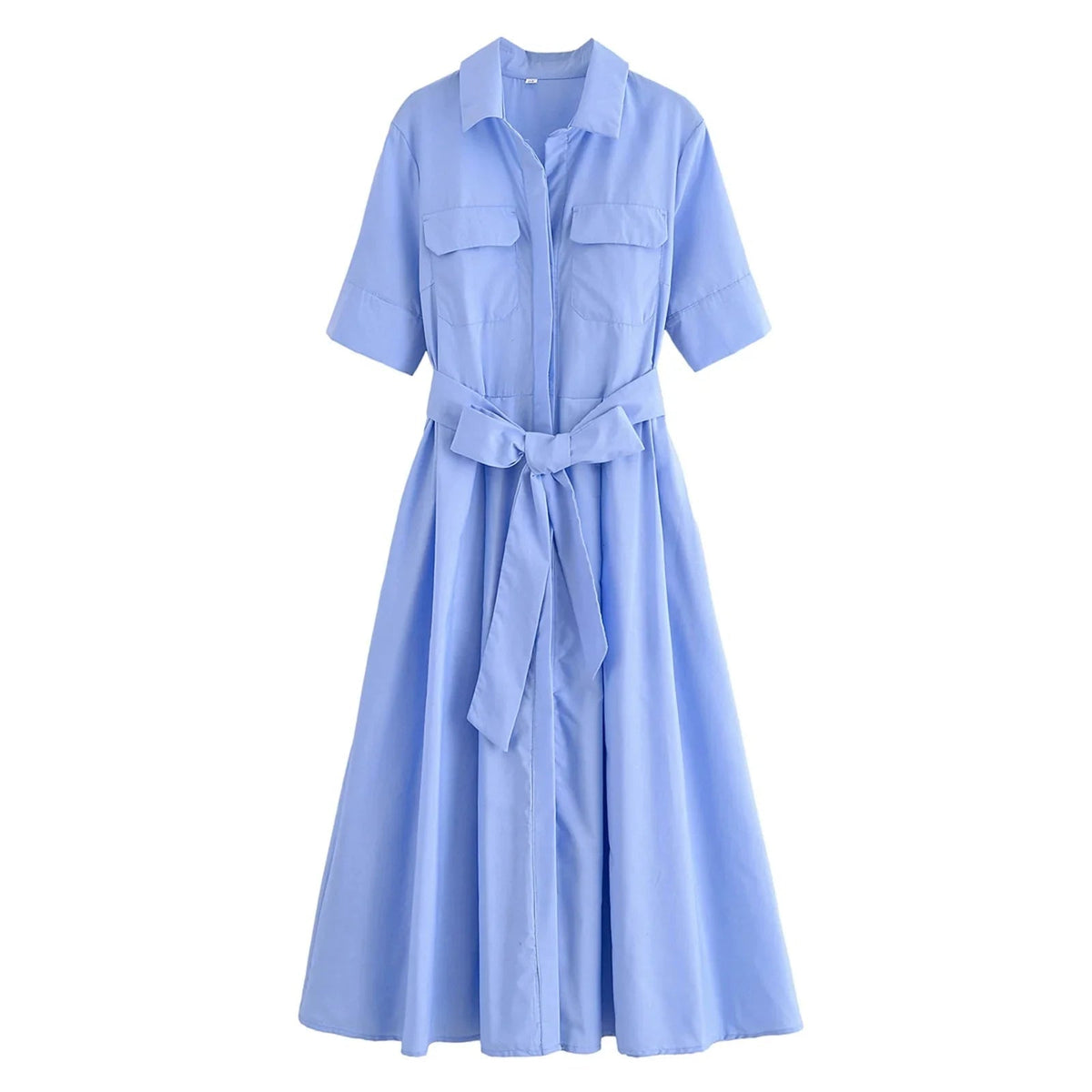 Robe midi Margaux chemise ceinturée