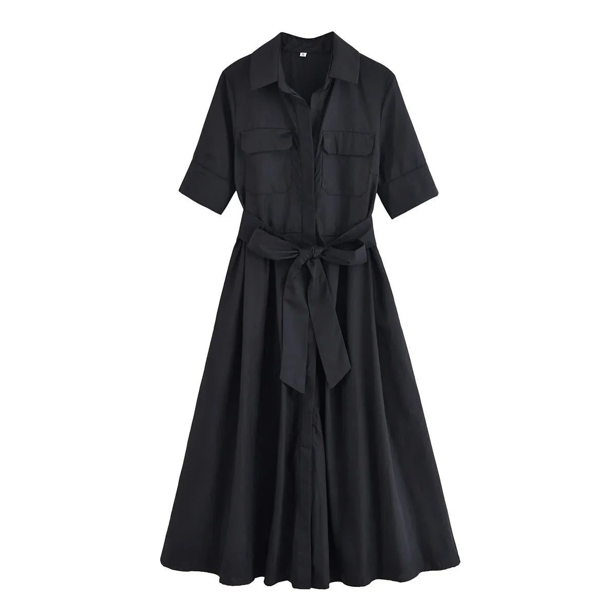 Robe midi Margaux chemise ceinturée