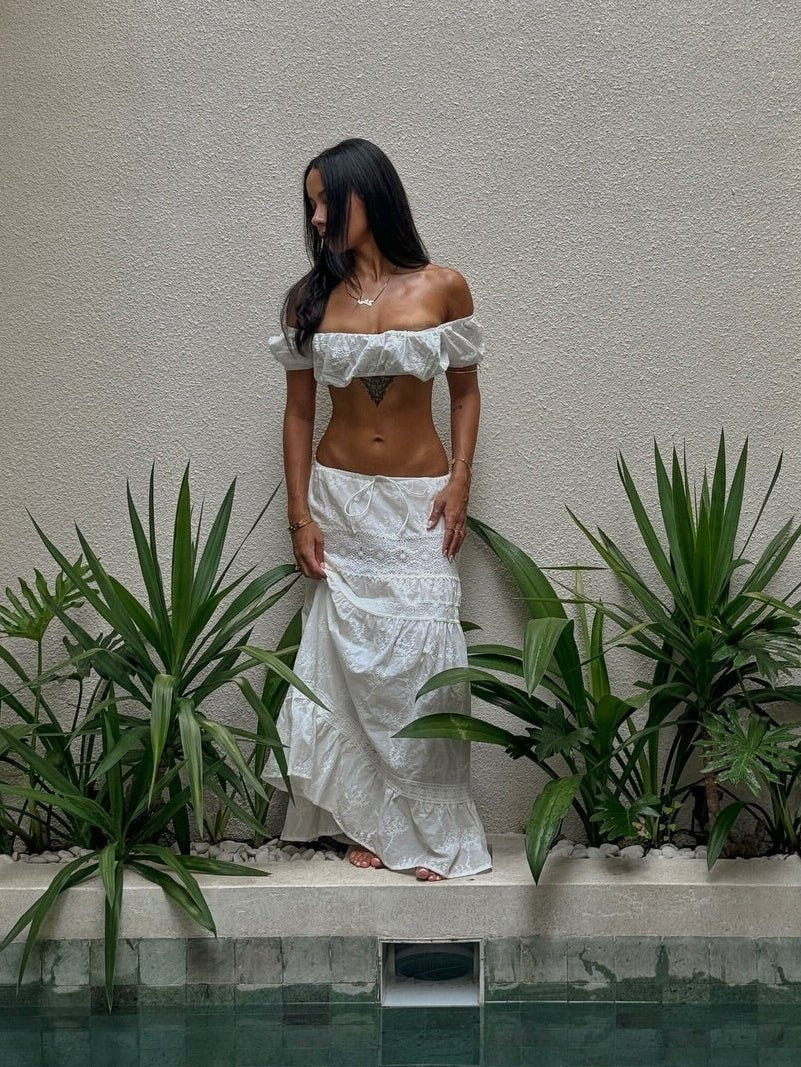 Ensemble crop top et jupe longue bohème Margot