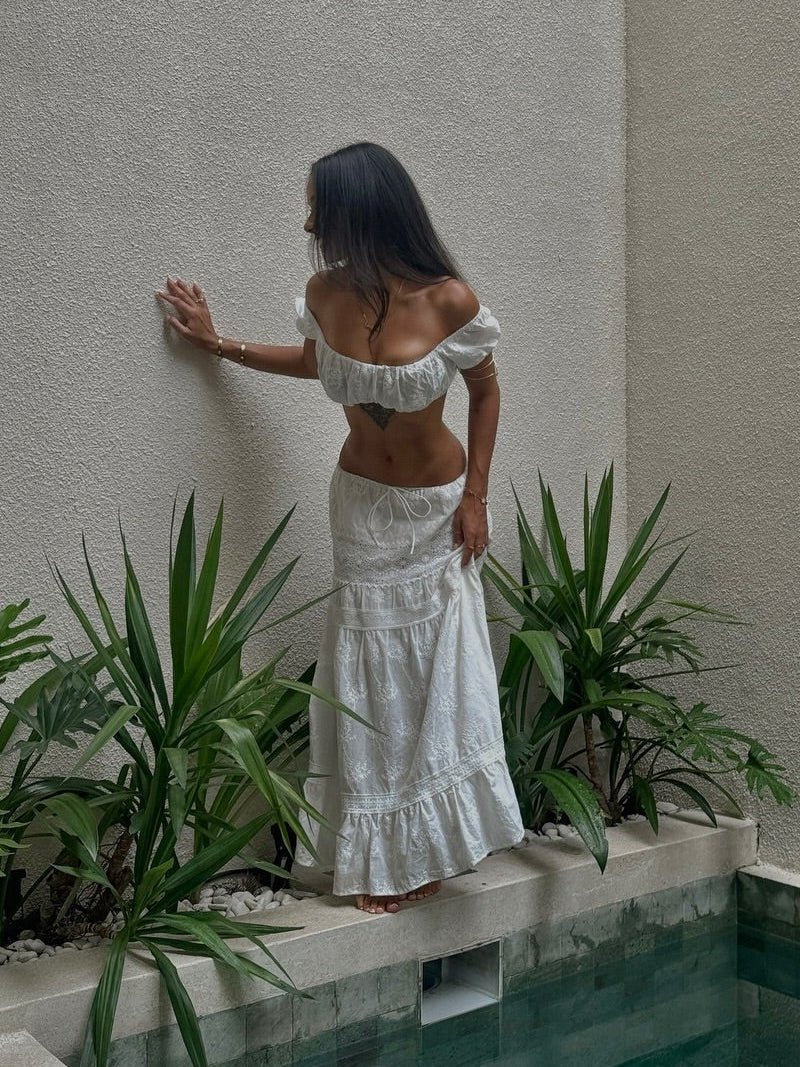 Ensemble crop top et jupe longue bohème Margot