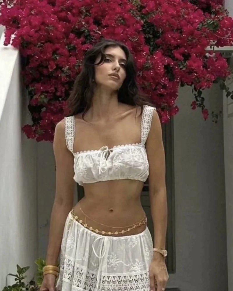 Ensemble crop top et jupe longue bohème Margot