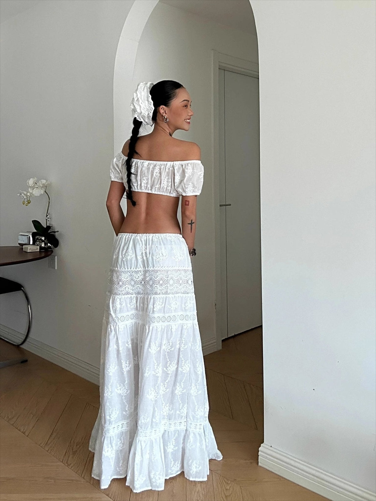 Ensemble crop top et jupe longue bohème Margot