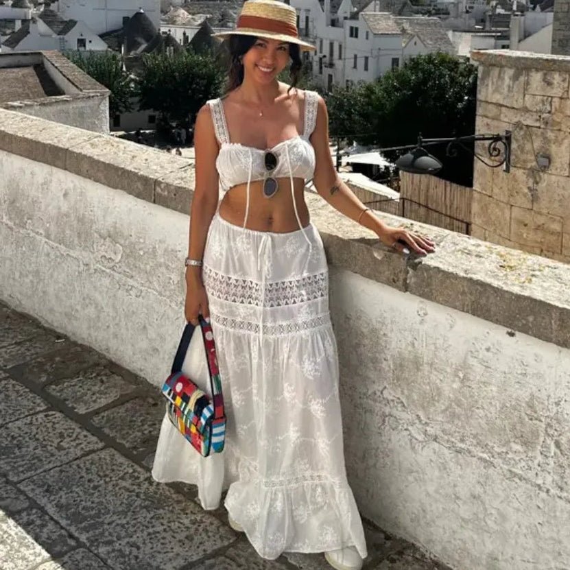 Ensemble crop top et jupe longue bohème Margot