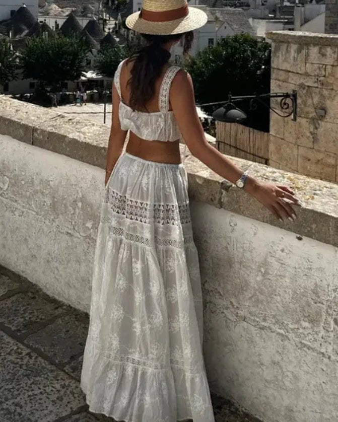 Ensemble crop top et jupe longue bohème Margot