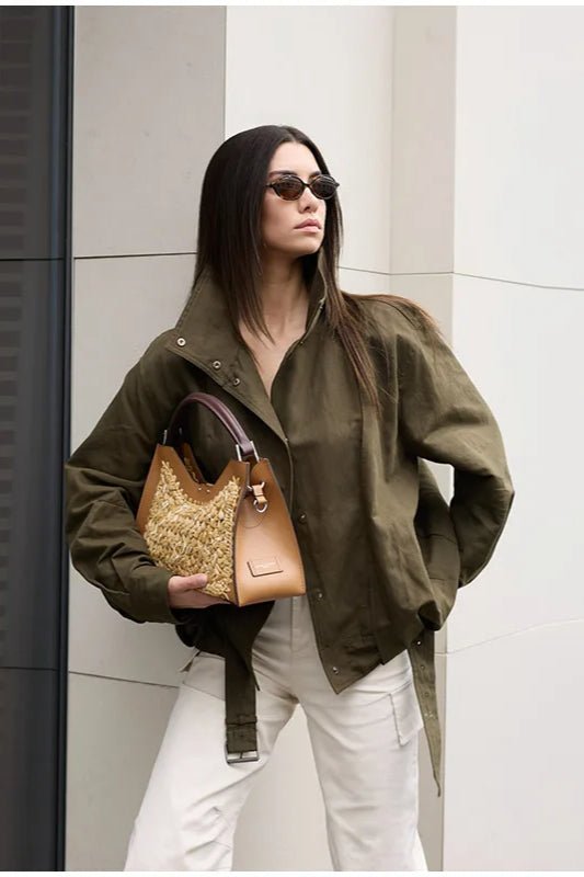 Blouson bomber Margot à boucle et ceinture