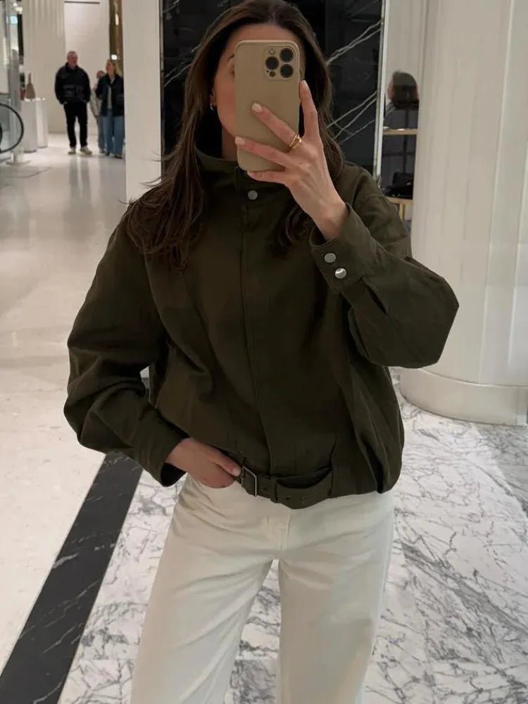 Blouson bomber Margot à boucle et ceinture
