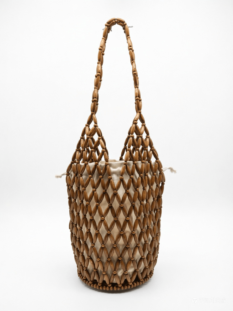 Sac cabas tressé à perles Margot