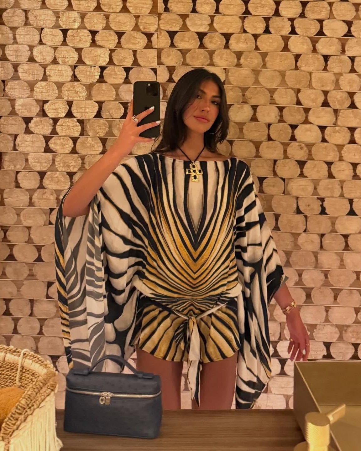 Robe kaftan Margot à imprimé zèbre