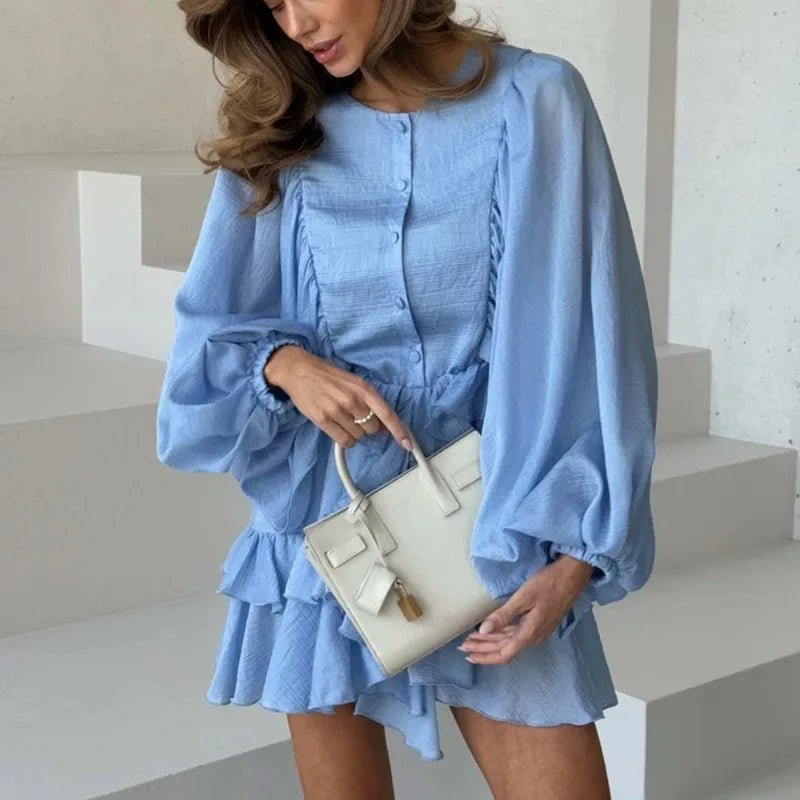 Mini-robe plissée à volants Marianna