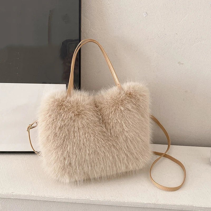 Sac bandoulière Maricar en fausse fourrure