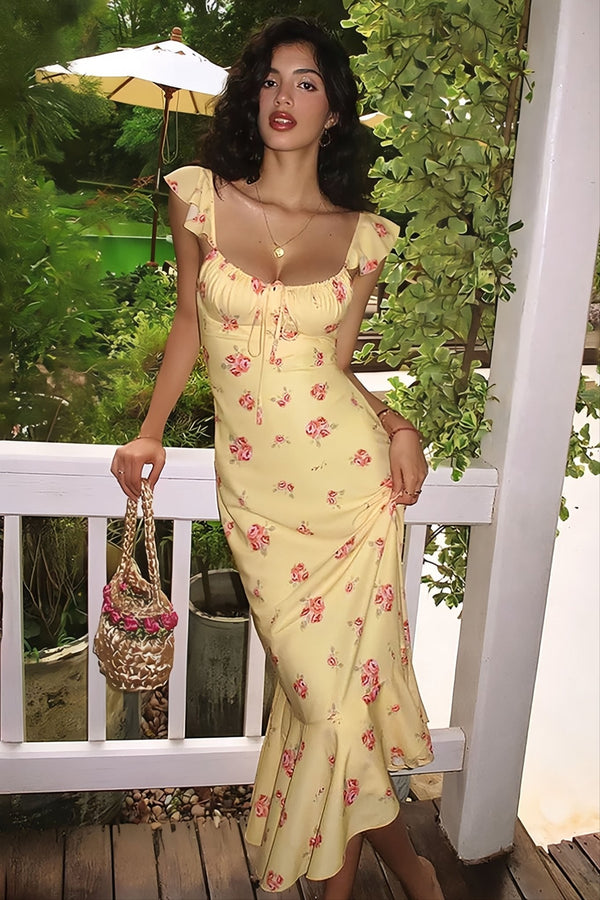 Robe midi Marigold fleurie à bretelles
