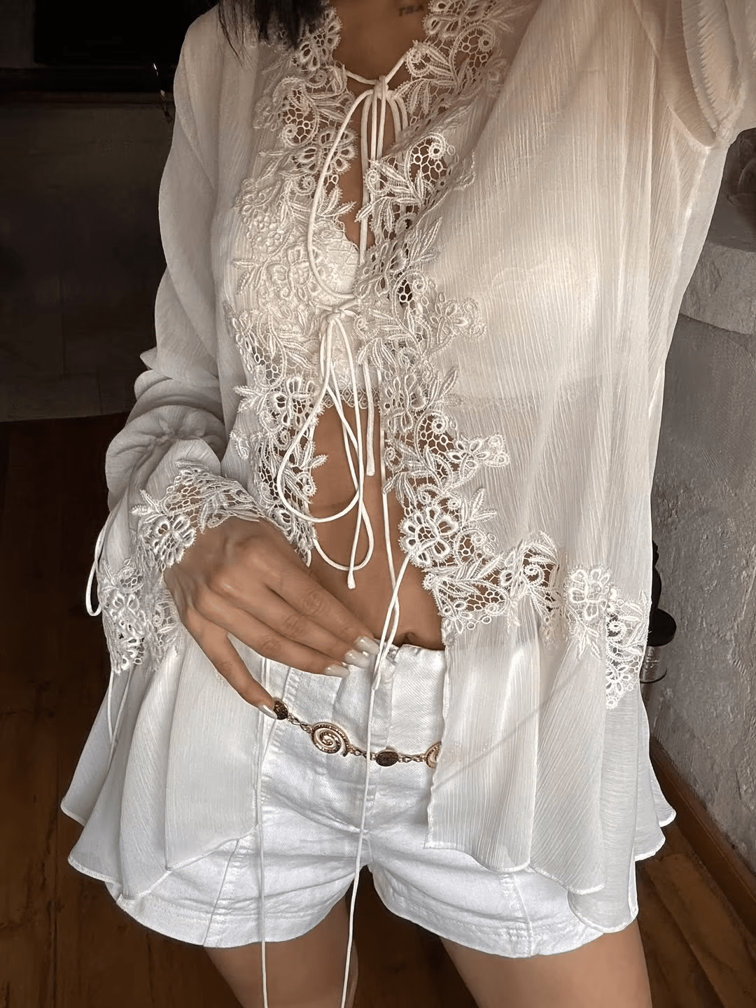 Gilet ajouré Marin
