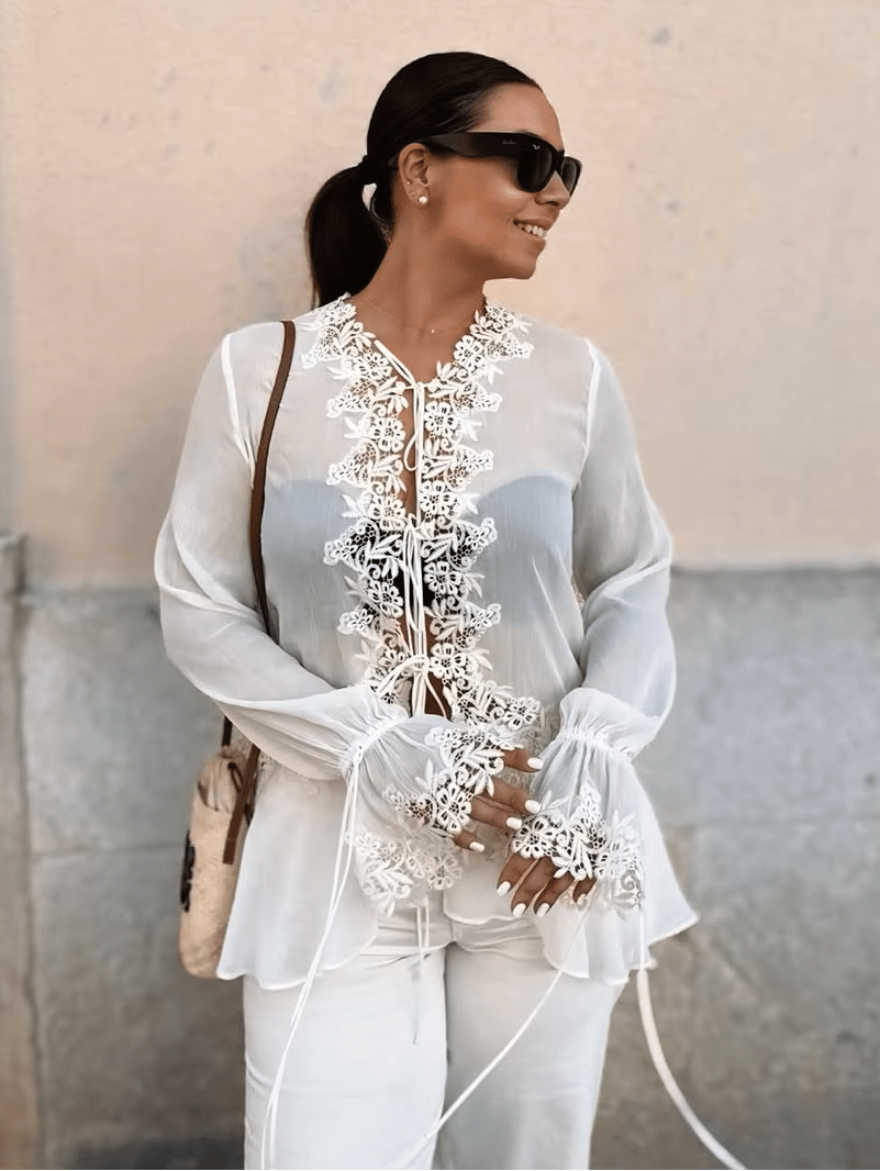 Gilet ajouré Marin