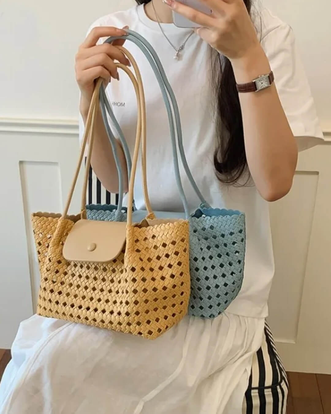 Sac bandoulière embossé Marina