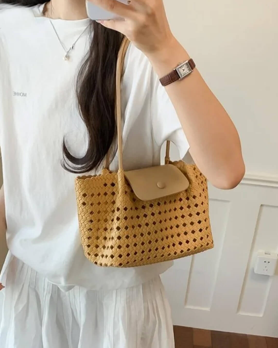Sac bandoulière embossé Marina