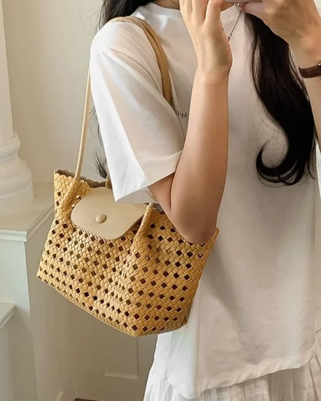 Sac bandoulière embossé Marina