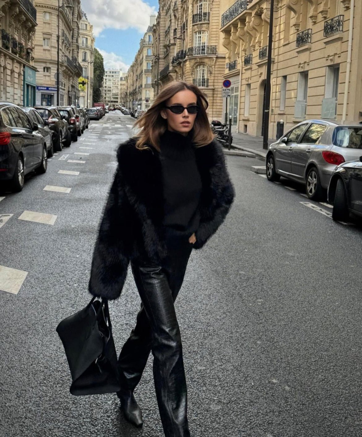 Manteau Maris court en fausse fourrure