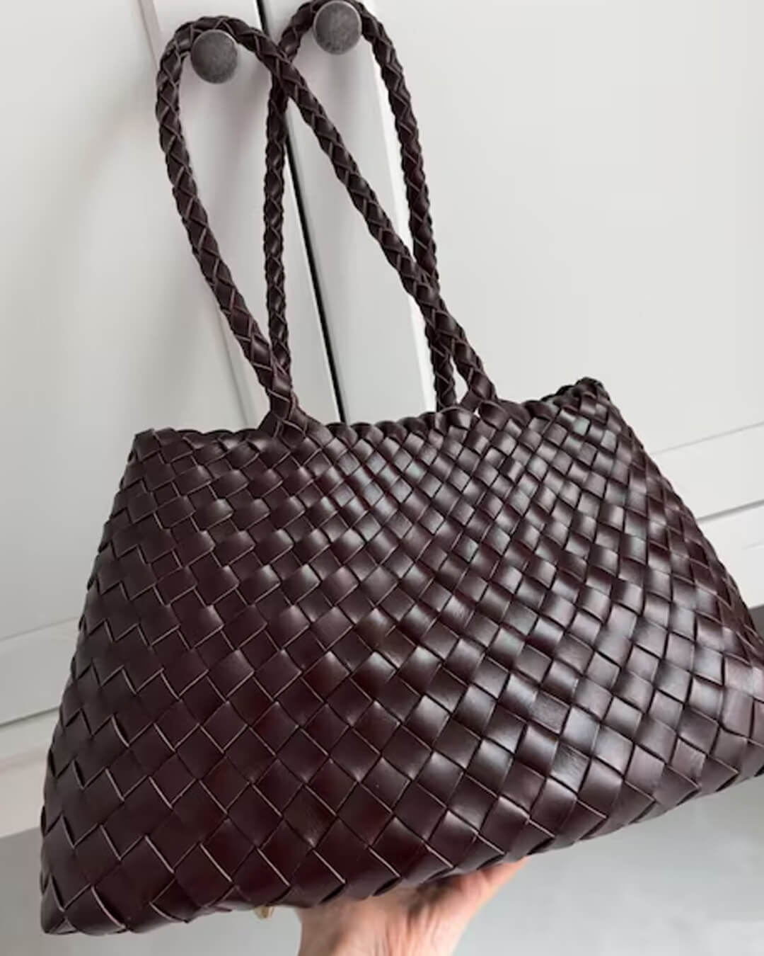 Sac tissé en similicuir vegan Marissa, format moyen